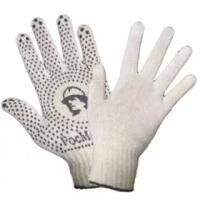 Перчатки люкс "РосМарка" белые 7й класс, с ПВХ точка, вес 60 грамм