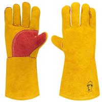 Краги зимние особо прочные, 35 см (1452), желтый/красный, иск. мех, 1/60