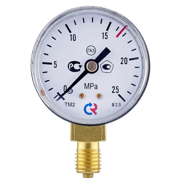 Манометр с поверкой 25,0 МПа, углекислый газ