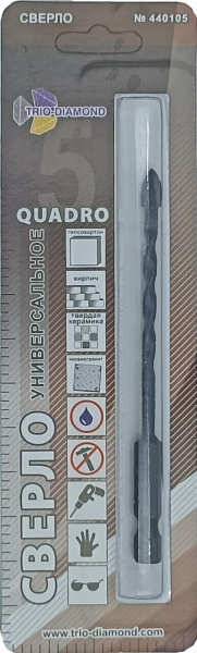 Сверло универсальное квадро 5мм 440105