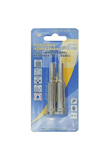 Коронка алмазная по керамике и кафелю 10мм 400010