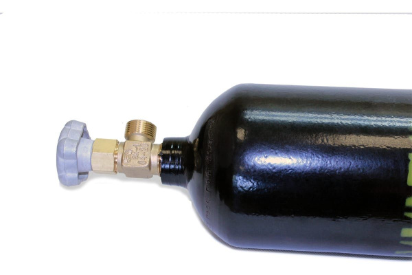 Баллон для газов 10 л  d-133 мм (эл./сварная труба) W27,8 крашеный, с вентилем ВК-1 (Углекислота) шо