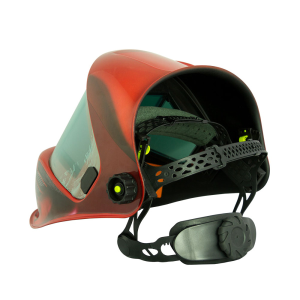 Маска сварщика КОРУНД МЕГА "красная" (ф-р MEGA LED) в коробке