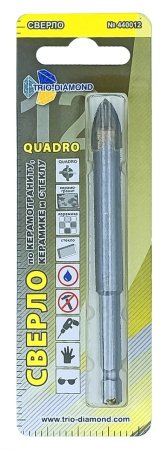 Сверло по керамике и стеклу квадро 12мм 440012