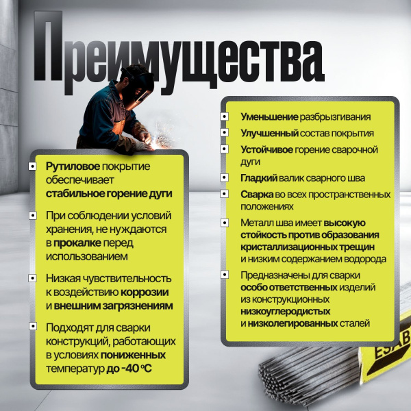 Сварочные электроды ESAB УОНИИ - 13/55 3,0 х 350 мм  4,5 кг МОСТ