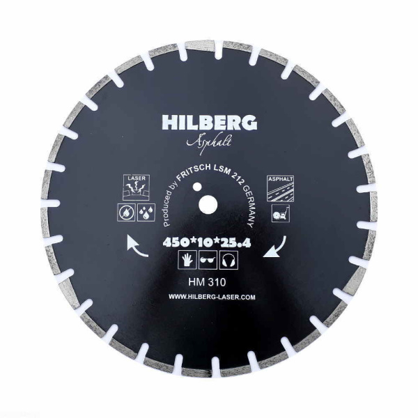 Диск алмазный отрезной 450*25,4*12 Hilberg Hard Materials Лазер асфальт HM310