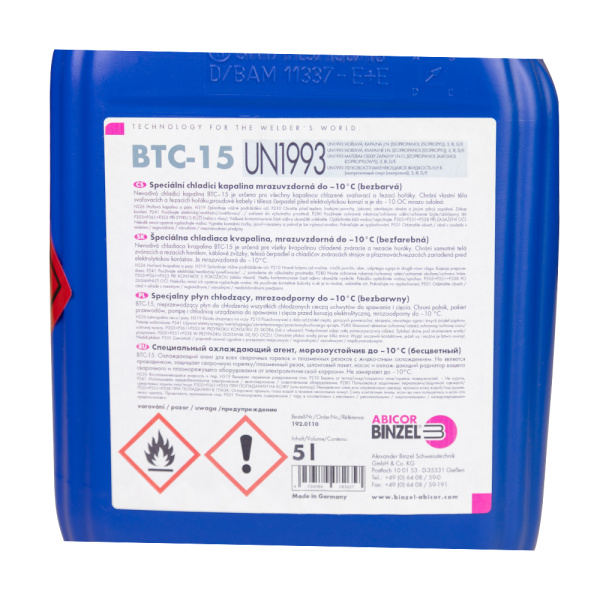 Специальный  охлаждающий агент ВТС-15 5 л 192.0110 Abicor BINZEL