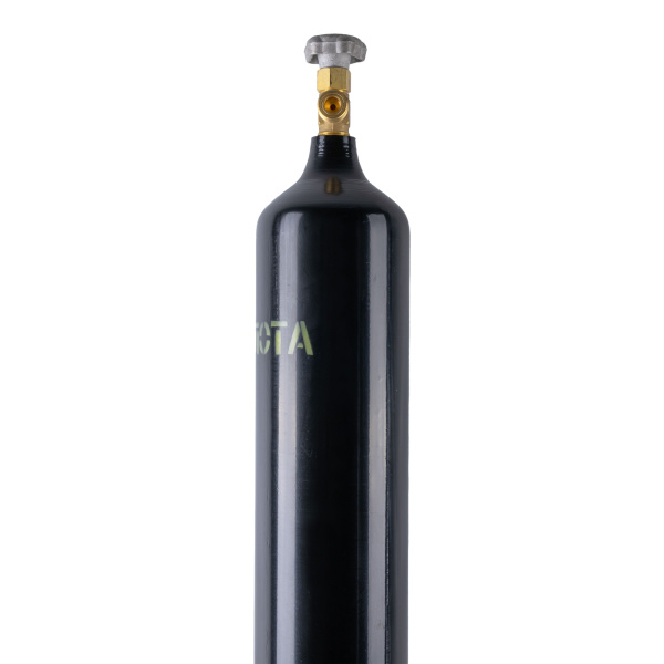 Баллон 20 л (159) (плоск. дно, чёрный, W27.8, с кольцом) Углекислота с ВК